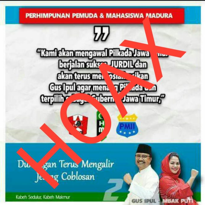 
Logo Organisasi dicantumkan Pada Poster Paslon Pilgub Jatim, Cipayung Sumenep : Kami Mengutuk Keras, dan Itu Tidak Beretika!