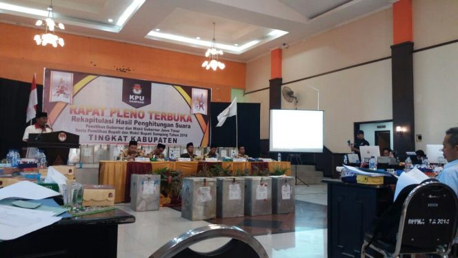 
Rekapitulasi tingkat kabupaten dalam Pilkada Sampang 2018 di Gedung BPU