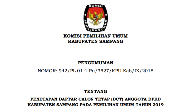 
KPU Resmi Umumkan DCT Calon Anggota DPRD Kabupaten Sampang, Berikut Daftarnya