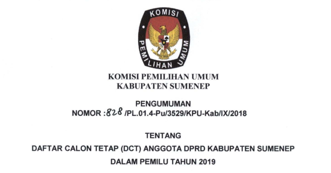 
KPU Resmi Umumkan DCT Calon Anggota DPRD Kabupaten Sumenep, Berikut Daftarnya