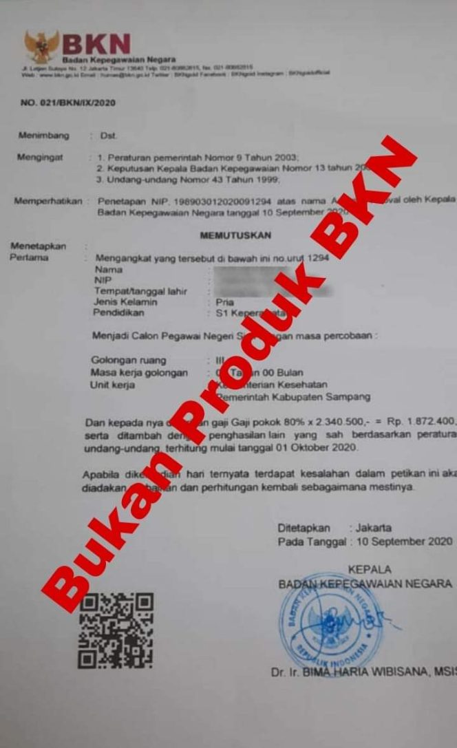
Beredar Surat Pengangkatan CPNS Pemkab Sampang (HOAX)