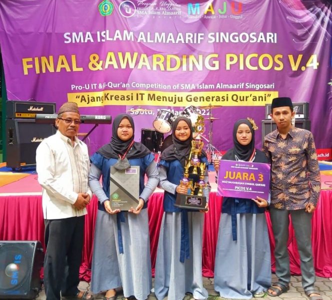 
Siswi MTS Nurul Islam Lumajang Raih Juara III PICOS V.4 Pro-UIT dan Al Qur’an Competition Tingkat Nasional