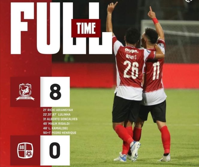 
Main Perdana di Liga 1, Madura United Libas Barito Putera Dengan Skor 8-0