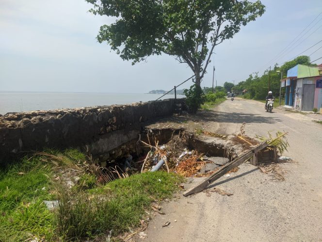 
Di Kecamatan Modung, Tangkis Laut Rusak Hingga Membahayakan Penggunaan Jalan Belum Ada Solusi dari Pemerintah