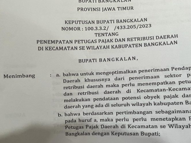 
Keputusan Bupati Tentang Petugas Pajak di Kecamatan Belum Jelas