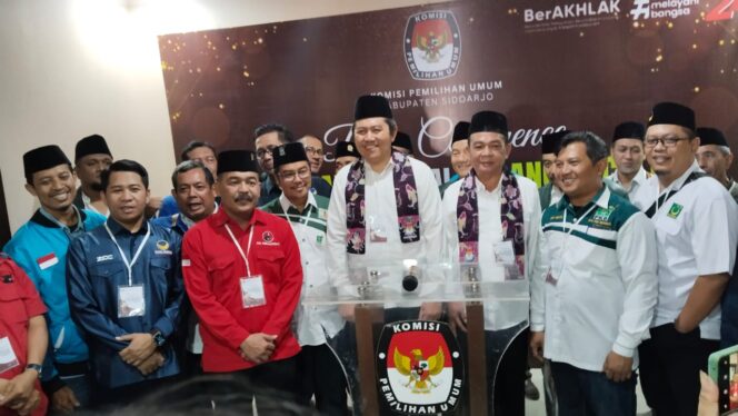 
Nunggu Rekom PKB, Paslon Iin-Edi Daftar ke KPU Sidoarjo Jelang Akhir Penutupan